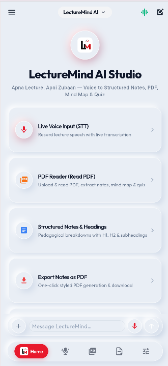 LectureMind AI Studio interface
